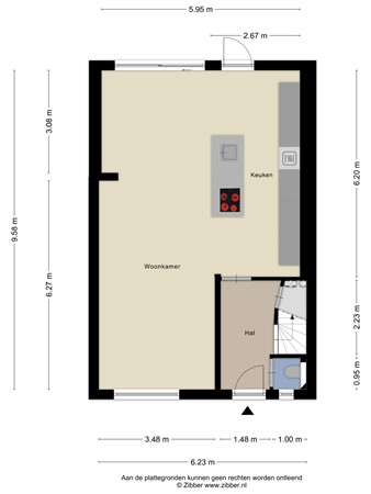 Floorplan - Groenstraat 168, 5021 LM Tilburg