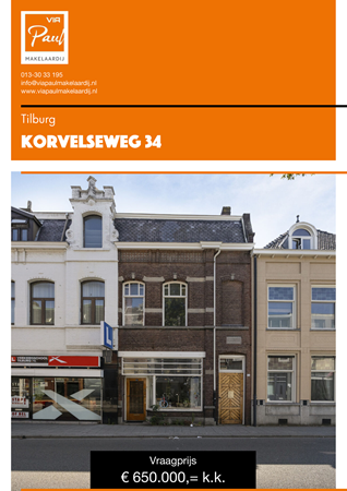 Brochure preview - brochure Korvelseweg 34 Tilburg