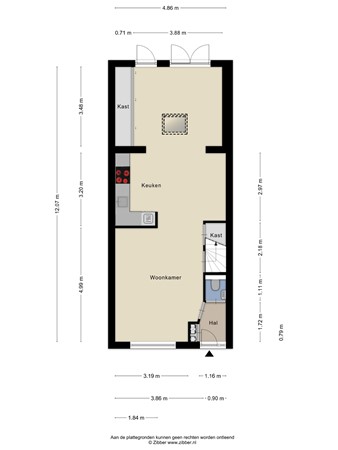 Floorplan - Dudokhof 50, 5041 EX Tilburg