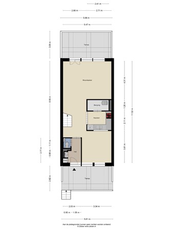 Floorplan - Bijsterveldenlaan 353, 5045 ZR Tilburg