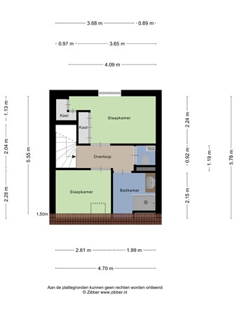 Floorplan - Kardinaal Vaughanstraat 51, 5046 DP Tilburg