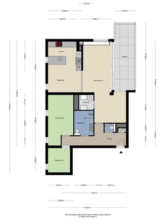 Floorplan - Havendijk 36-08, 5017 AM Tilburg