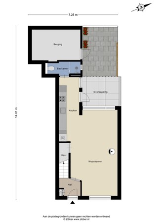Floorplan - Korhoenstraat 73, 5022 BE Tilburg