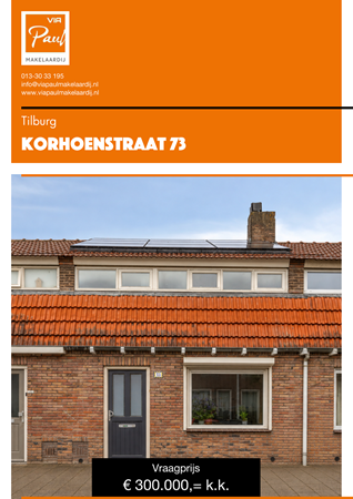 Brochure preview - brochure Korhoenstraat 73 Tilburg