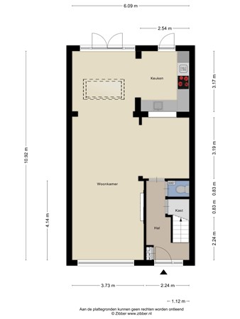 Floorplan - Brahmsstraat 109, 5011 DA Tilburg