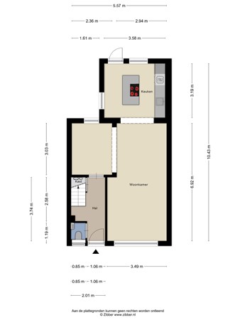 Floorplan - Vendeliersstraat 19, 5021 HP Tilburg