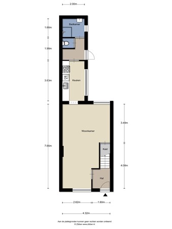 Floorplan - Roggestraat 27, 5025 MA Tilburg