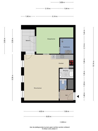 Floorplan - Twentestraat 98, 5018 BG Tilburg