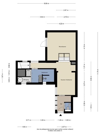Floorplan - Hoefstraat 201-01, 5014 NL Tilburg
