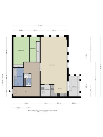 Floorplan - Tuinstraat 44, 5175 CR Loon op Zand