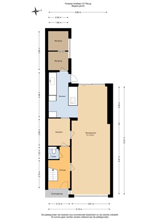 Floorplan - Postelse Hoeflaan 33, 5042 KA Tilburg