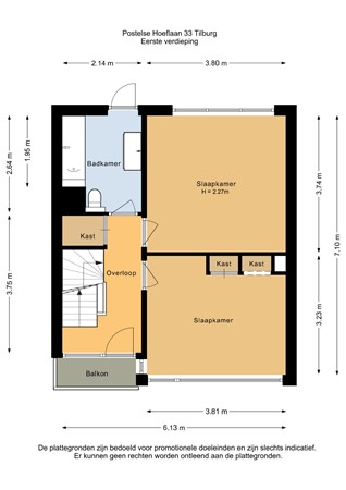Floorplan - Postelse Hoeflaan 33, 5042 KA Tilburg