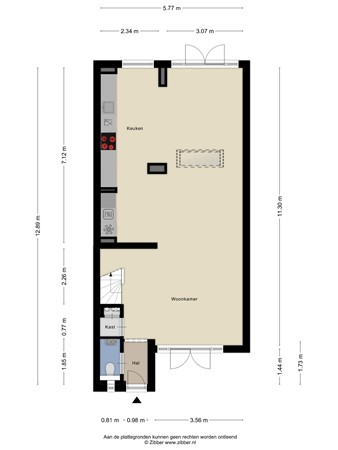 Floorplan - Heubergerstraat 37, 5011 GA Tilburg