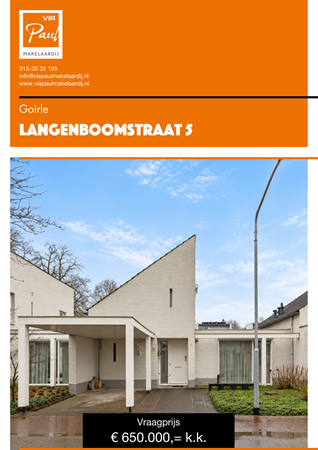 Brochure preview - brochure Langenboomstraat 5 Goirle