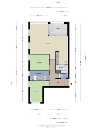 Floorplan - Erasplaats 34, 5046 LB Tilburg