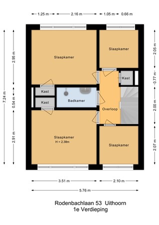 Rodenbachlaan 53, 1422 TK Uithoorn - 1e Verdieping - 2D.jpg