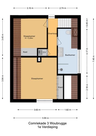 Comriekade 3, 2481 AD Woubrugge - 1e Verdieping - 2D.jpg