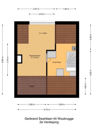 Gerbrand Swartlaan 44, 2481 AK Woubrugge - 2e Verdieping - 2D.jpg