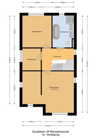 Suyderbon 39, 2465 BS Rijnsaterwoude - 1e Verdieping - 2D.jpg