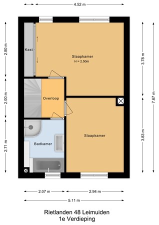 Rietlanden 48, 2451 ZK Leimuiden - 1e Verdieping - 2D.jpg