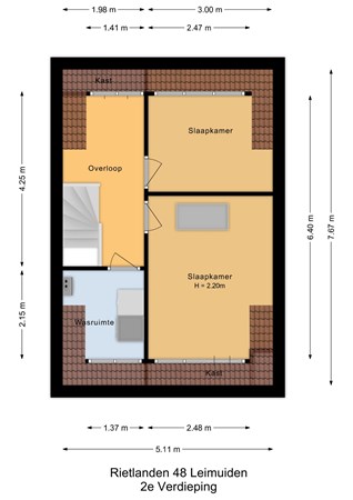 Rietlanden 48, 2451 ZK Leimuiden - 2e Verdieping - 2D.jpg