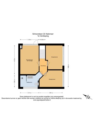 Schoorsteen 22, 1431 LV Aalsmeer - 1e Verdieping - 2D.jpg