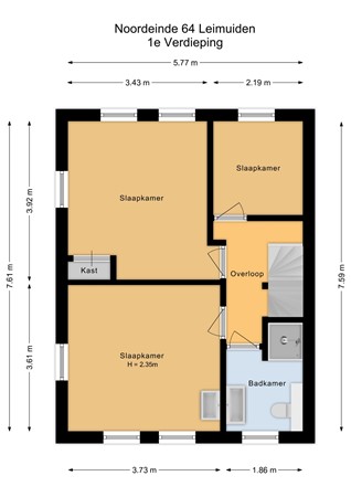 Noordeinde 64, 2451 AH Leimuiden - 1e Verdieping - 2D.jpg