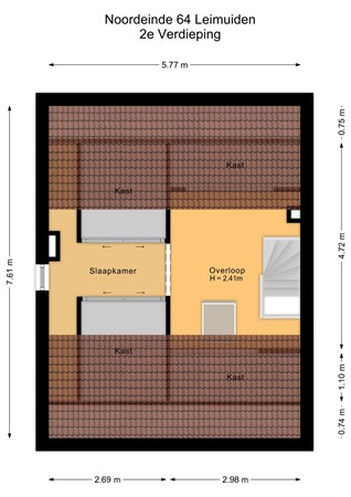Noordeinde 64, 2451 AH Leimuiden - 2e Verdieping - 2D.jpg