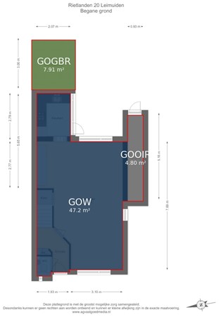 Rietlanden 20, 2451 ZK Leimuiden - Begane grond - markings.jpg