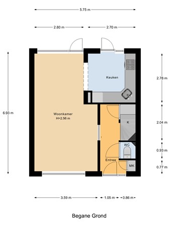 Van Oldenbarneveltstraat 2, 2953 BR Alblasserdam - Begane_Grond.jpg