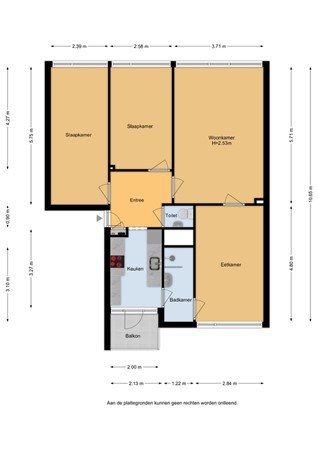 Floorplan - Kapteynlaan 29, 3571 XK Utrecht
