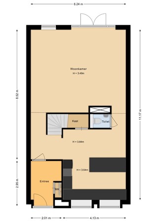 Akulaan 60, 6717 XN Ede - Begane grond - 2D.jpg