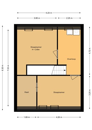 Akulaan 60, 6717 XN Ede - Tweede verdieping - 2D.jpg
