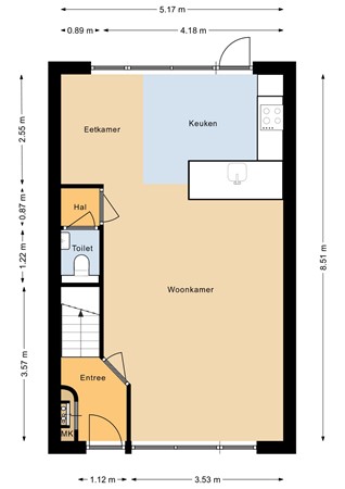 Bauerstraat 23, 6717 NK Ede - Begane grond - 2D.jpg