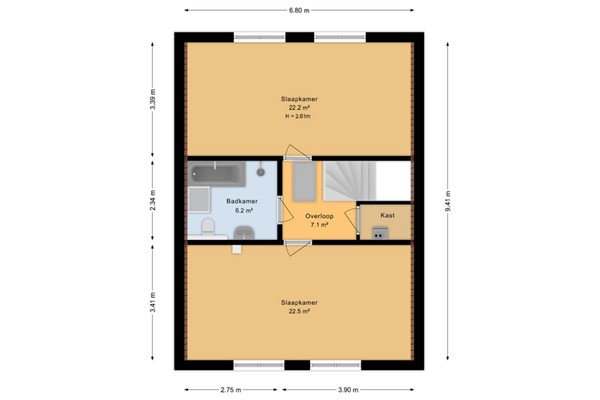 Obrechtlaan 1A, 6711 EK Ede - verdieping plattegrond.jpg