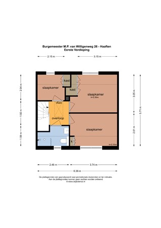 Floorplan - Burgemeester M.P. Van Willigenweg 26, 4175 EN Haaften