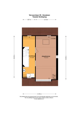 Floorplan - Vervoornlaan 39, 4171 DA Herwijnen