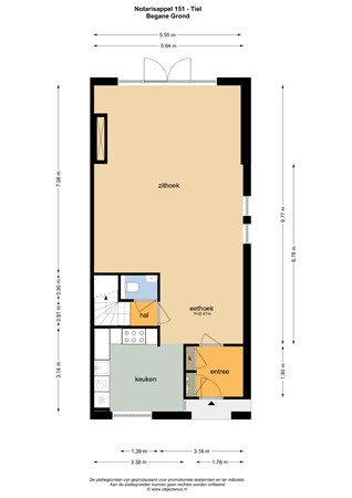 Floorplan - Notarisappel 151, 4007 ZD Tiel