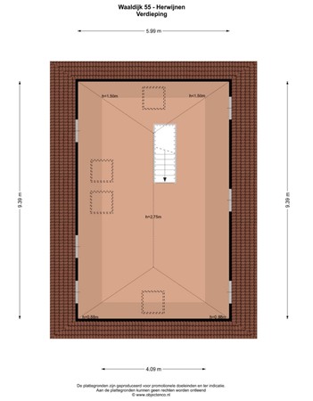 Floorplan - Waaldijk 55, 4171 CB Herwijnen