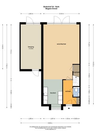 Floorplan - Buitenhof 34, 4064 EW Varik