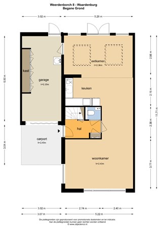 Floorplan - Weerdenborch 8, 4181 DB Waardenburg