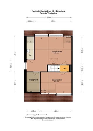 Floorplan - Koningin Emmastraat 13, 4205 BK Gorinchem