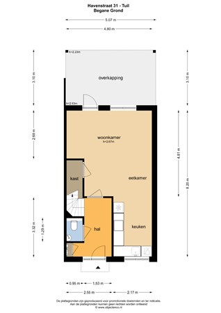 Floorplan - Havenstraat 31, 4176 BW Tuil