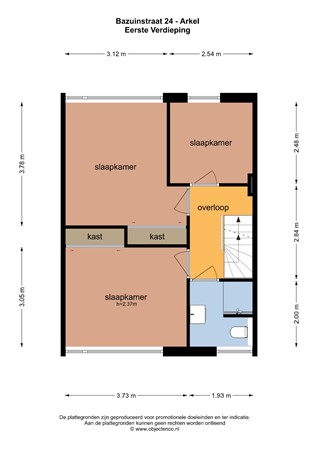 Floorplan - Bazuinstraat 24, 4241 CE Arkel