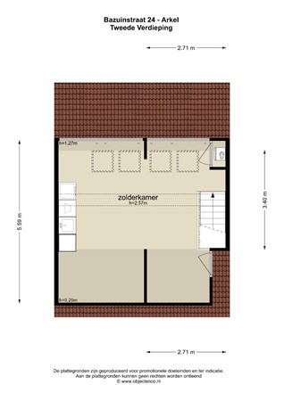 Floorplan - Bazuinstraat 24, 4241 CE Arkel