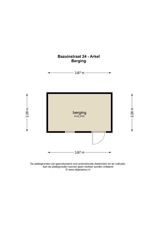 Floorplan - Bazuinstraat 24, 4241 CE Arkel
