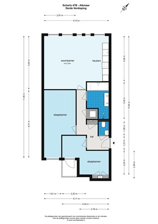 Floorplan - Scharlo 43A, 1815 CN Alkmaar