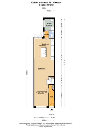 Floorplan - Korte Landstraat 41, 1814 BH Alkmaar