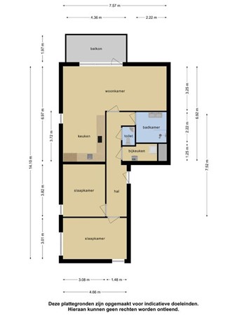 Floorplan - Beijneslaan 53A 6, 1947 HK Beverwijk