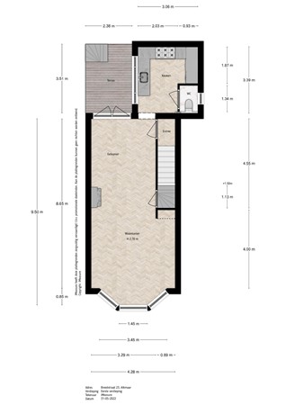 Floorplan - Breedstraat 23, 1811 HE Alkmaar